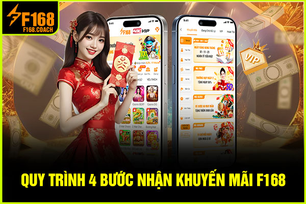 Quy trình 4 bước nhận khuyến mãi F168 Quy trình 4 bước nhận khuyến mãi F168
